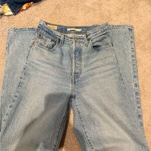 Levi's Light Blue Ribcage Straight Leg Ankle Jeans